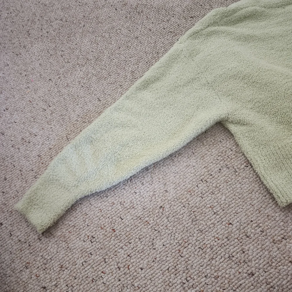 Forever 21 Spring Green Fuzzy Knit Cropped Cardigan & Cami Set